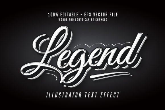 Legend 3D Illustrator Text Effect Font