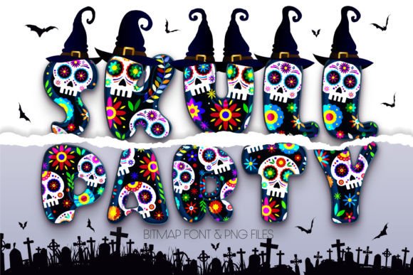 Skull Party: A Playful Color Font for Halloween Design